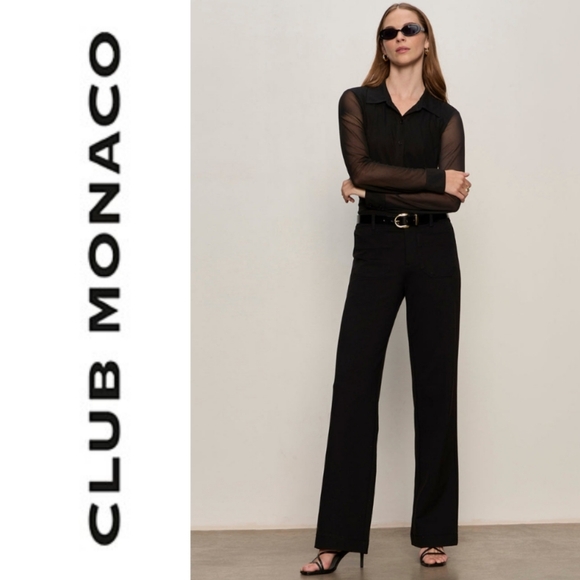 Club Monaco Pants - Club Monaco Lightweight Wool Straight Leg Trousers Pants